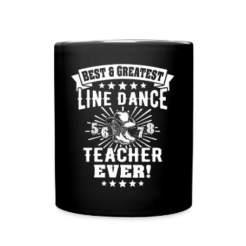 Line Dancing Teacher Line Dance - Full Colour Mug - black - Front