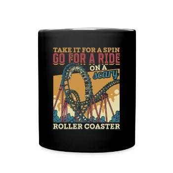 Vintage Looping Roller Coaster Ride Cadeau - Mug uni - noir - Devant
