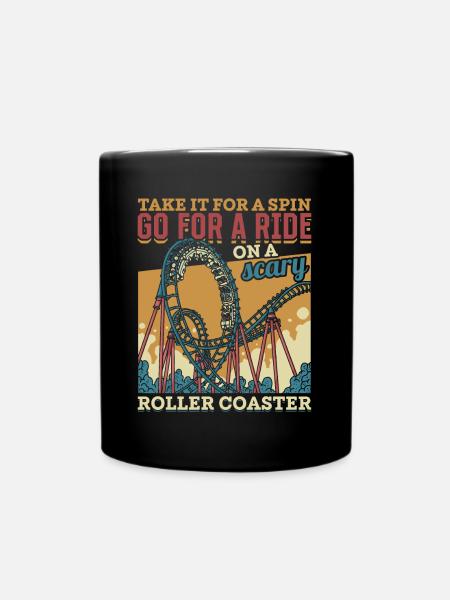 Vintage Looping Roller Coaster Ride Cadeau - Mug uni - noir