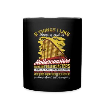 Dreams Roller Coasters Amusement Park Ride - Full Colour Mug - black - Front