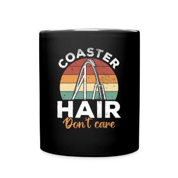 Coaster Hair Don't Care Roller Coasters Vintage - Full Colour Mug - black - Front