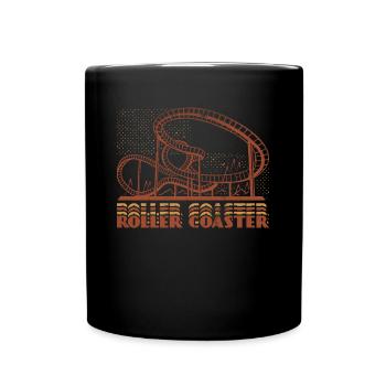 Montagnes russes vintage Rétro Années 80 Montagnes russes des années 90 - Mug uni - noir - Devant