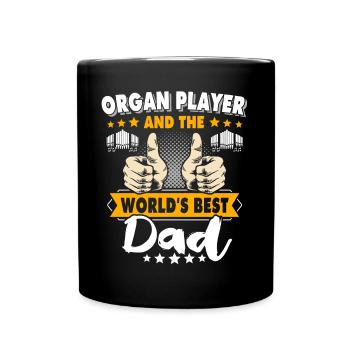 Organist Papa Orgelspieler Vater - Tasse einfarbig - Schwarz - Vorne