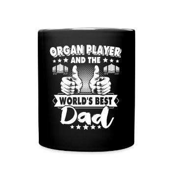 Organist Papa Orgelspieler Vater - Tasse einfarbig - Schwarz - Vorne