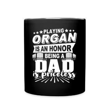 Orgelspieler Papa Organist - Tasse einfarbig - Schwarz - Vorne