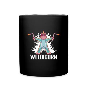 Welder Welding Weld Weldicorn Gift Idea - Tasse einfarbig - Schwarz - Vorne