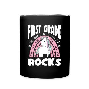 First Grade Rocks Unicorn School Starters Gift - Tasse einfarbig - Schwarz - Vorne