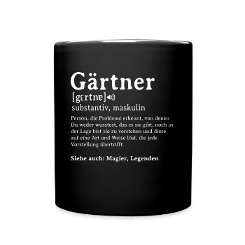 Garten Hobbygärtner Gärtner Gärtnerin Gartenarbeit - Tasse einfarbig - Schwarz - Vorne