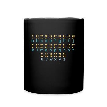 Learn Letters Braille Language Braille Alphabet - Full Colour Mug - black - Front