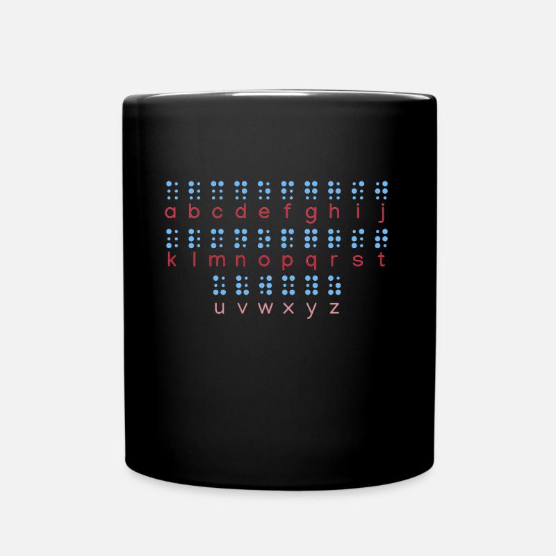 Apprendre la langue braille Alphabet braille - Mug uni - noir