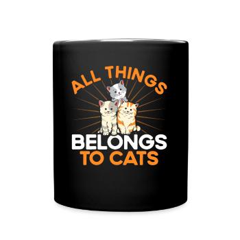 Katzenmama Katzeneltern Katzen Liebhaber Geschenk - Tasse einfarbig - Schwarz - Vorne