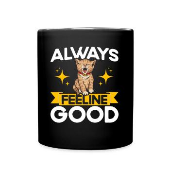 Katzen Sprüche Katze Katzen Liebhaber Geschenk - Tasse einfarbig - Schwarz - Vorne