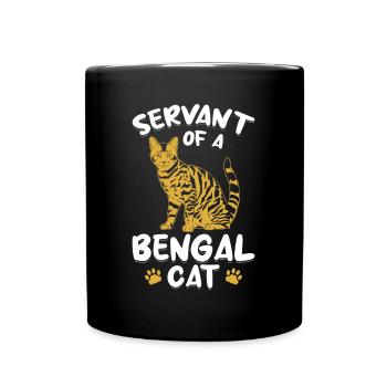 Diener Bengal Katze Samtpfote Hybrid Katzenrasse - Tasse einfarbig - Schwarz - Vorne