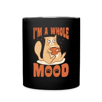 Cats Coffee Moody Office Humor Bengal Cat - Full Colour Mug - black - Front