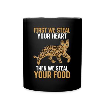 Cats Wordplay Claw Heart Then Food Gift - Full Colour Mug - black - Front