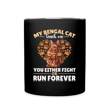 Bengal Cat Heart Paws Gift Cat Breeder - Mug uni - noir - Devant