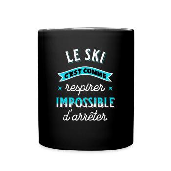 Ski Cadeau pour Sport d'Hiver Snow Drôle - Mug uni - noir - Devant