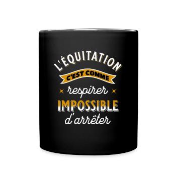 Équitation Cadeau Pour Cavalier Cheval Humour - Mug uni - noir - Devant