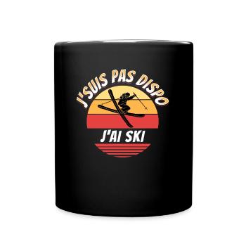 Ski Cadeau pour Sport d'Hiver Snow Drôle - Mug uni - noir - Devant
