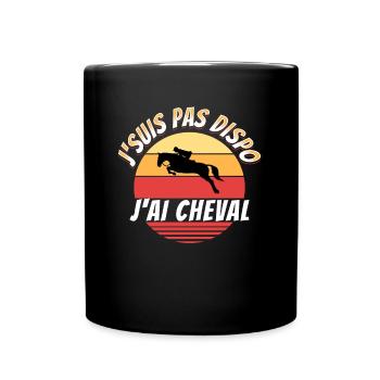 Équitation Cadeau Pour Cavalier Cheval Humour - Mug uni - noir - Devant