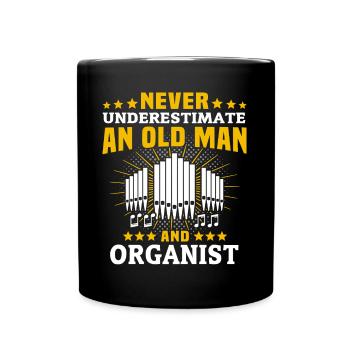 Organist underestimates Organist Mann - Full Colour Mug - black - Front