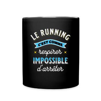 Course à Pied Running Cadeau Rigolo Humour Sport - Mug uni - noir - Devant