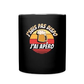 Apéro Cadeau Rigolo Bière Alcool Apéritif Humour - Mug uni - noir - Devant