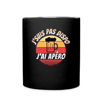 Apéro Cadeau Rigolo Bière Alcool Apéritif Humour - Mug uni - noir - Devant