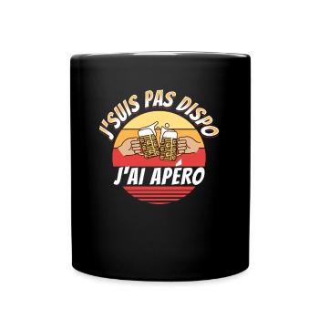 Apéro Cadeau Rigolo Bière Alcool Apéritif Humour - Mug uni - noir - Devant
