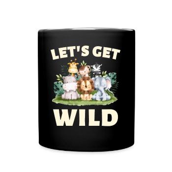 Kids Birthday Zoo Animal Fan - Full Colour Mug - black - Front