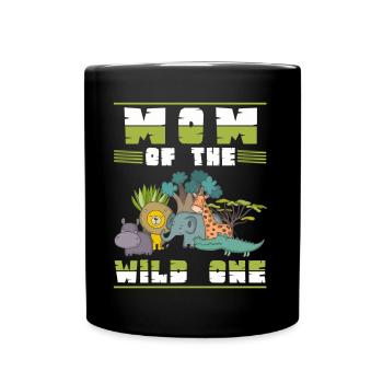 Zoo Mama Boys Birthday Girl Family - Full Colour Mug - black - Front