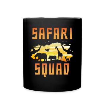 Safari Lovers Boys Girls Zoo Animals - Full Colour Mug - black - Front