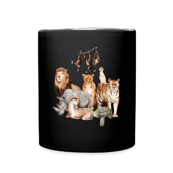 Wild Zoo Animal Lovers Zoo Travel - Full Colour Mug - black - Front