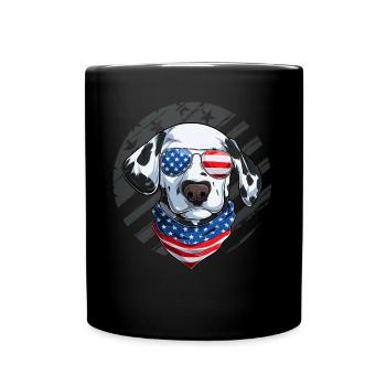 Amoureux patriotique des chiens dalmates 4 juillet - Mug uni - noir - Devant