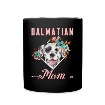 Dog Lovers Puppy Cute Dalmatian Mom - Full Colour Mug - black - Front