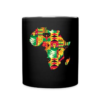 Traditionelle Afrika Karte Kunst Schwarz Afro - Tasse einfarbig - Schwarz - Vorne