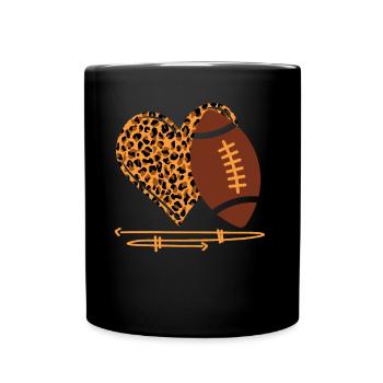 Football Cheetah Femmes Fan de football américain - Mug uni - noir - Devant