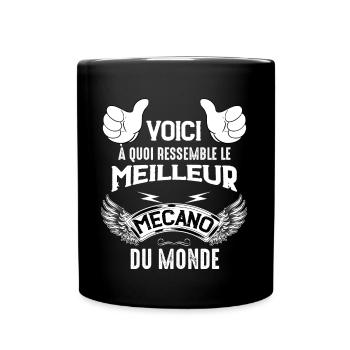 Meilleur mécano du monde Citation Garage - Mug uni - noir - Devant