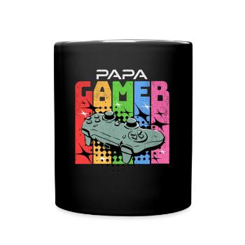 Dad Gamer Gift Gaming Vintage Video Games Geek - Full Colour Mug - black - Front