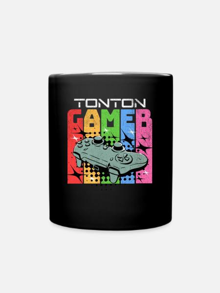 Tonton Gamer Cadeau Gaming Vintage Jeux Vidéo Geek - Mug uni - noir