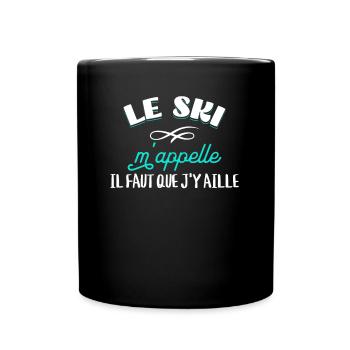 Ski Cadeau pour Sport d'Hiver Snow Drôle Rigolo - Mug uni - noir - Devant