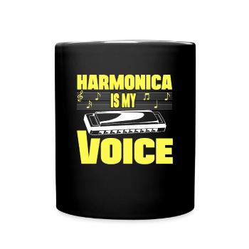 Harmonica Is My Voice French Harp Player Gift Idea - Full Colour Mug - black - Front