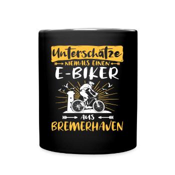 Bremerhaven Ebike Bremerhavener Ebiker - Tasse einfarbig - Schwarz - Vorne