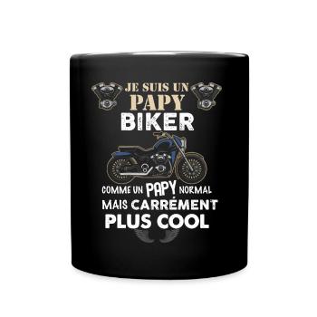 Papy Biker Cadeau Motard - Mug uni - noir - Devant