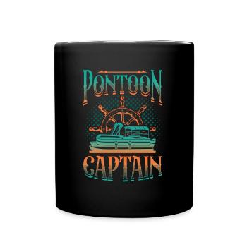 Pontoon boat, pontoon captain - Full Colour Mug - black - Front
