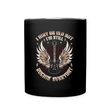 I may be old, but I'm still rocking - Full Colour Mug - black - Front
