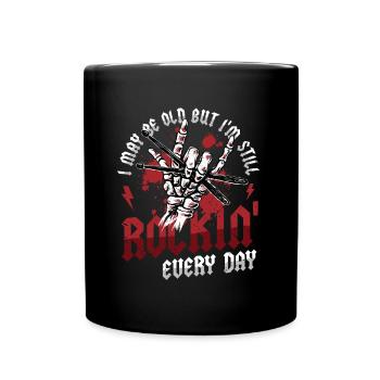 I may be old, but I'm still rocking - Full Colour Mug - black - Front