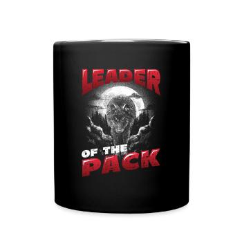 Anführer Des Rudels, Mommy Wolf Heult Den Mond An - Tasse einfarbig - Schwarz - Vorne