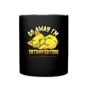 Go away, I'm an introvert, shy - Full Colour Mug - black - Front