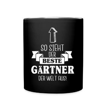 So sieht der beste Gärtner der Welt aus - Tasse einfarbig - Schwarz - Vorne